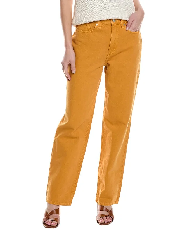 Women's Slim Fit Pants-Madewell Baggy Ochre Fresco Straight Jean