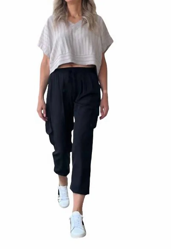 Women's Washed Pants-Milo Jogger Pant In Black