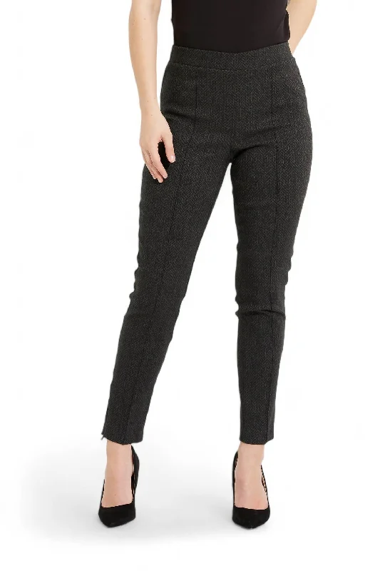 Women's Flight Pants-Pintuck Details Pant In Black/green