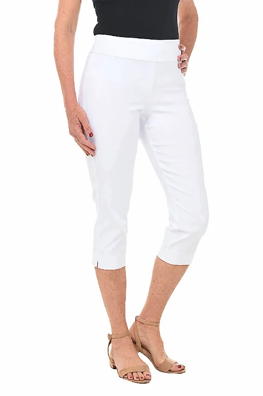 Women's Drawstring Pants-Pull On Pant In White