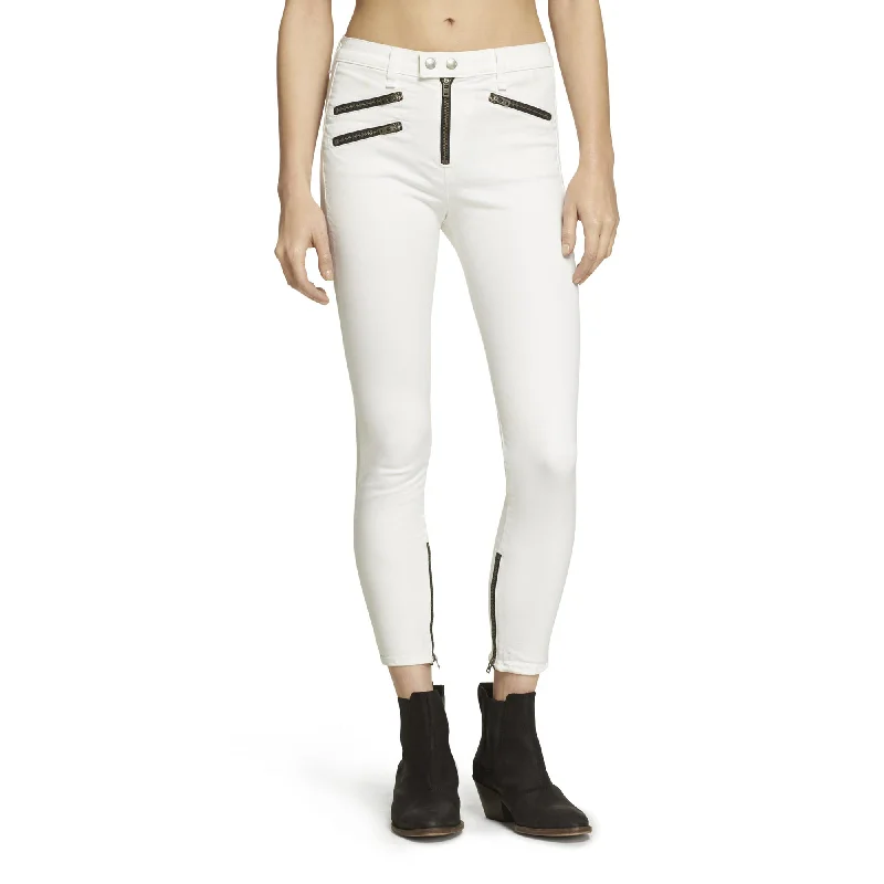 Women's Work Pants-rag & bone White High Rise Biker Jeans