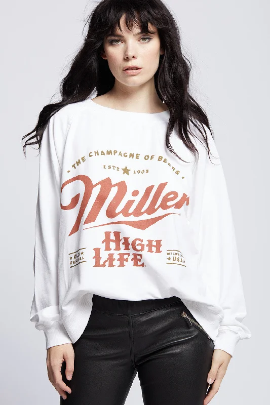 Women's Mock Turtleneck T-Shirts-Sweatshirt Mill 203202 White