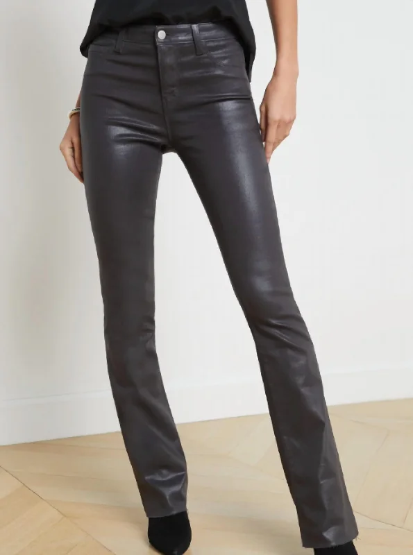 Women's Roll-Up Pants-Ruth High Rise Denim In Greystone Coated