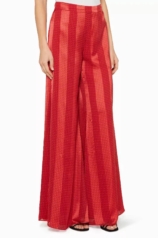 Women's Satin Pants-Sanjit Pant In Red