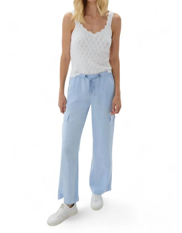 Women's Patterned Pants-Seaview Easy Leg Cargo Pant In Ice