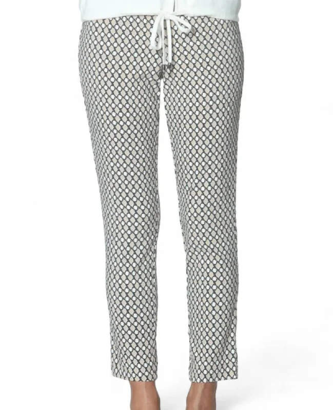 Women's Distressed Pants-Side Slit Ankle Pant In Honeycomb