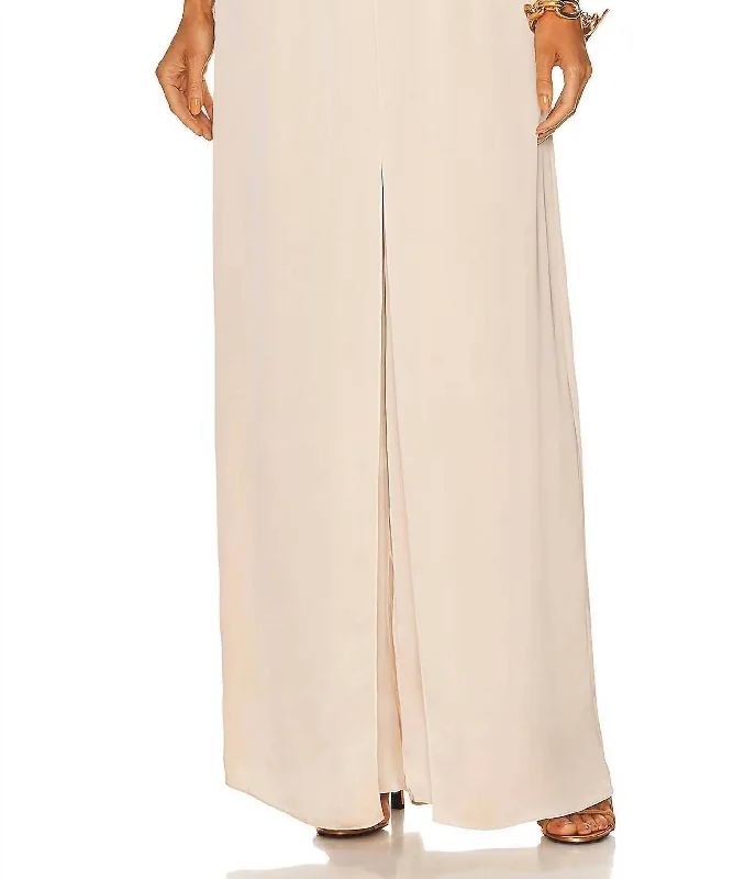 Women's Elegant Pants-Split Front Pant Fluid In Clay