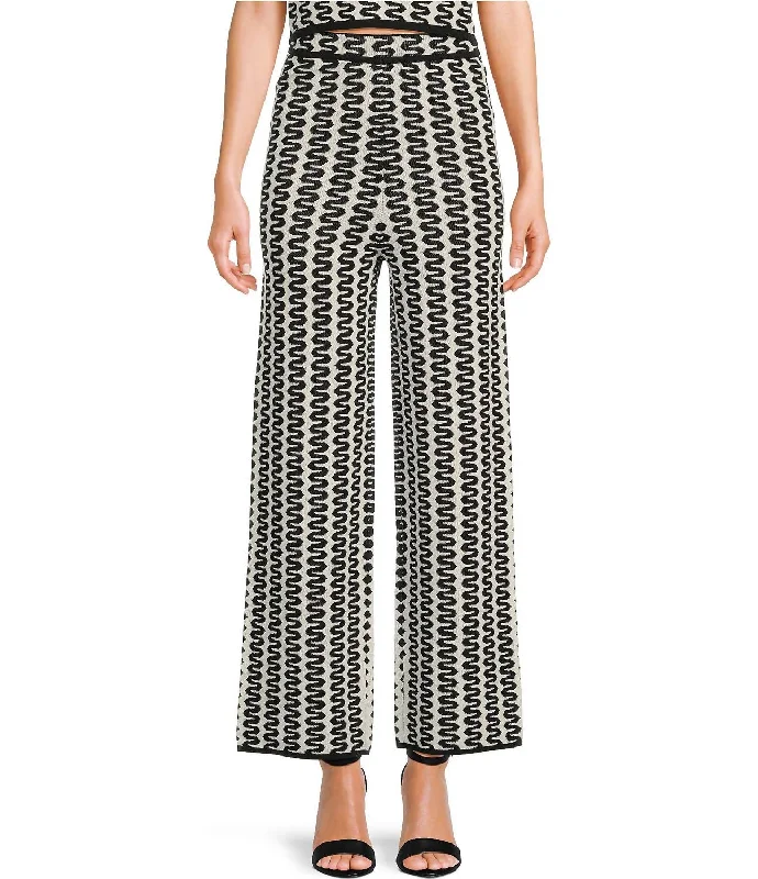 Women's Printed Leggings-Tahiti Knit Pant In Black/white