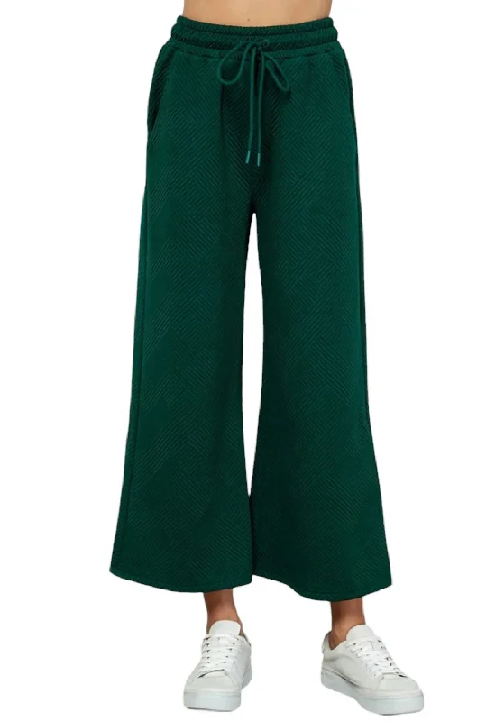 Women's Suit Pants-Texture Cropped Flare Pant In Green