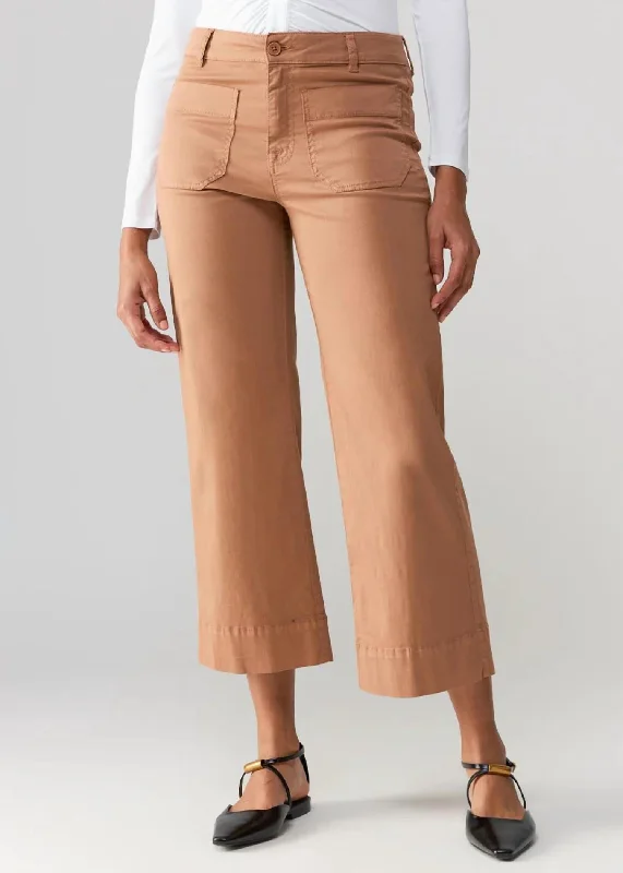 Women's Earth Tone Pants-The Marine Pants In Mocha Mousse