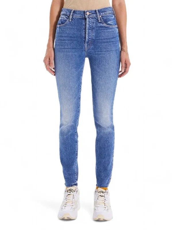 Women's Pastel Pants-The Stunner Ankle Fray Jean In Crate Digger