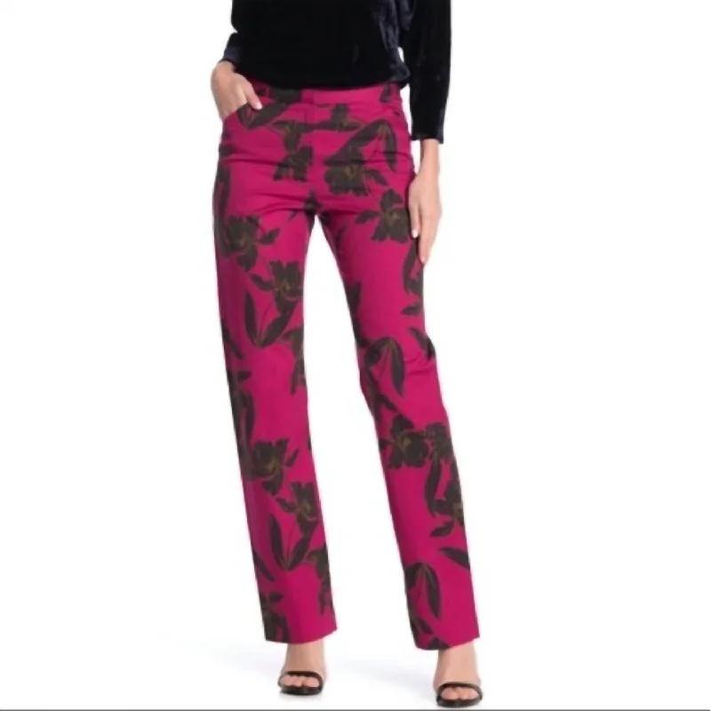 Women's Button Fly Pants-Vaughn Pants In Magenta