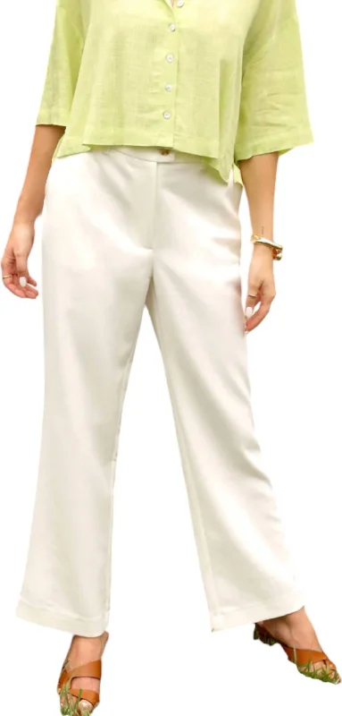 Women's Running Pants-Women's Alex High Waist Trouser In Wht