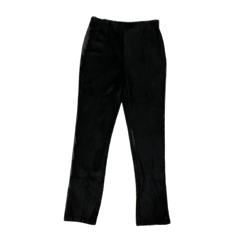 Women's Light Wash Pants-Women's On The Side Suede Pant In Black