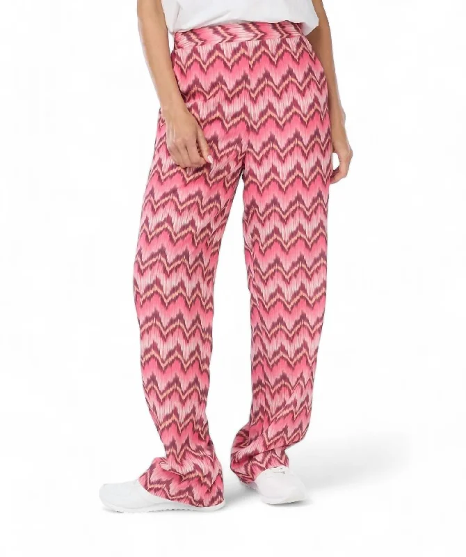 Women's Formal Pants-Zigzag Trousers In Print