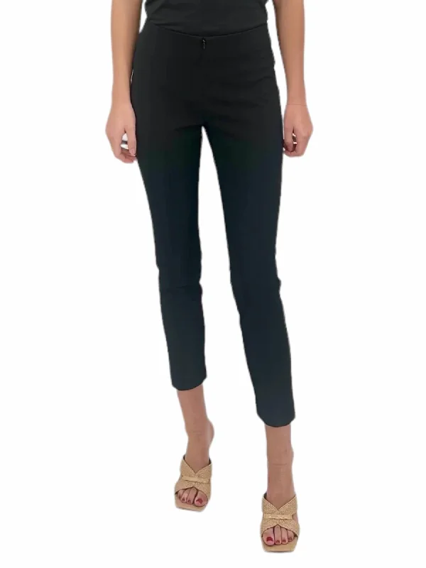 Women's Cotton Pants-Zip Front Calvary Twill Pant In Black