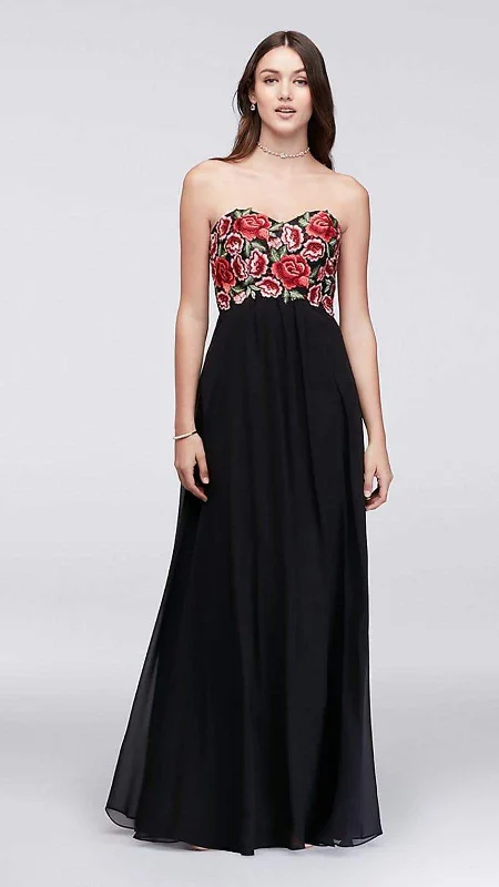 Women's Ruched Evening Dresses-Decode 1.8 - Embroidered Sweetheart Evening Dress 184068